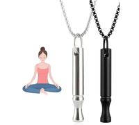 ZAMXHUG Collana Respirazione in Acciaio Inossidabile - 2pcs Collana Consapevole Antistress Regolabile,Collane da Meditazione per Alleviare Lo Stress,Collana Respiratoria per Smettere di Fumare