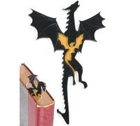 ZAMXHUG Drago Nero Golden Segnalibro, Double Face Pattern Acrilico Cool Dragon Bookmark con Sole E Nuvole Libreria Decorazione per Ragazzi Ragazzi Ragazze Amici Famiglia Amici Lettura Regalo