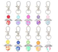 ZAMXHUG Portachiavi bomboniera - 10 Pezzi Ciondoli Battesimo Comunione Matrimonio Natale Portachiavi Angelo Custode Perla Bomboniere Regalo per Ospiti Compleanno