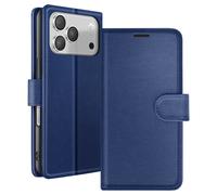 Zanaé Custodia a portafoglio per iPhone 17 Pro con supporto e linguetta magnetica, Blu scuro