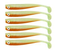 Zanderbait 12 cm verde torta, esche da pesca, esche artificiali, lucioperca, esca softbait, pesce di gomma, 6 pezzi.