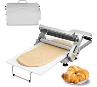 Zanefoo Sfogliatrice Manuale & Macchina per la Pasta (30cm) - Spessore Regolabile 0-25mm - Tirapasta Professionale in Acciaio Inox per Pasticceria, Pizza, Croissant & Pasta di Zucchero(S)