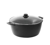 zanetti, Casseruola XL Chef, Pressofusa Antiaderente, Adatta a Tutti i Piani Cottura, Incluso Induzione, Fondo 6mm, Coperchio in Vetro, Manici in Silicone, Diametro 32 cm