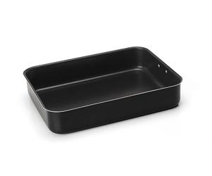 Zanetti - Jumbo, Lasagnera Antiaderente Misura 30 x 22 cm, Lasagnera Rettangolare con Anello per Appendere, Salvaspazio, Colore Nero, Made in Italy