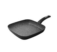 Zanetti Padella Grill Durapietra Black, Bistecchiera Antiaderente, Adatta Anche a Induzione, 28 x 28 cm, Colore Grigio Scuro Metallizzato