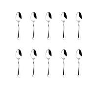 zanetti Set 12 Cucchiaini da Moka in acciaio inox 18/C, Modello Boston, acciaio lucido e resistente, confezione da 12 pezzi, made in Italy, 590610