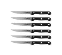 Zanetti, Set 6 Coltelli Bistecca Modello Classic, Coltelli Acciaio Inox, Lama 11 cm, Spessore 1.2 mm, Coltello Cucina Manico Rivettato