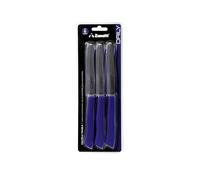 Zanetti, Set 6 Coltelli Tavola Daily, Coltelli con Lama 11 cm, Spessore 1.2 mm, Coltello Cucina Manico Ergonomico, Blu