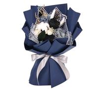 Zanfqvo Mazzo di Rosa Eterna Regalo per Lei - Idee Regalo Donna - Rosa Stabilizzata Vera per Mamma Fidanzata Moglie - Regali Compleanno Natale San Valentino Festa della Mamma (Nera)