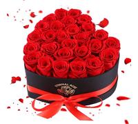 Zanfqvo Rosa Eterna Regali per Lei, 27 Rosa Stabilizzata Vera della Durata di 2-3 Anni, Fiori Stabilizzati in Scatola di Rose per San Valentino, Festa della Mamma, Natale, Anniversario