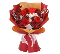 Zanfqvo Rosa Eterna Regalo - Festa Della Mamma Idee Regalo - Rosa Stabilizzata Vera per Mamma Fidanzata Moglie - Regali Compleanno Natale San Valentino (Rosso)