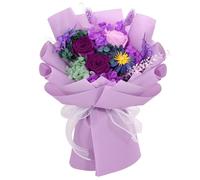 Zanfqvo Rosa Eterna Regalo - Festa Della Mamma Idee Regalo - Rosa Stabilizzata Vera per Mamma Fidanzata Moglie - Regali Compleanno Natale San Valentino (Viola)