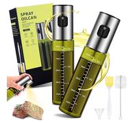 Zanfqvo Spruzzino Olio per Friggitrice Aria, 2 Pezzi Spray Olio Cucina Vetro Speciale Verde con Protezione UV, Nebulizzatore Olio per Grigliare, Insalata, Cottura al Forno