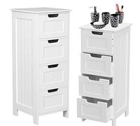 ZanGe Armadietto da pavimento con 4 cassetti per bagno, camera da letto, cucina, soggiorno, armadietto in legno MDF impermeabile, armadietto moderno in stile sottile (82 cm x 30 cm x 30 cm)