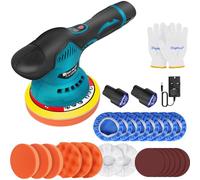 ZanGe Mini Set di Strumenti per Lucidare Buffer per Auto Senza Fili, Kit Lucidatore per Buffer Wireless Portatile con 2 batterie ricaricabili agli ioni di litio da 2,0 Ah, 8 velocità variabile