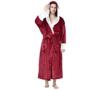 Zanisouta Accappatoio da uomo, leggero e leggero, per sauna, in cotone, kimono, da bagno, da notte, da uomo, per la casa, da sauna, R rosso., XXL