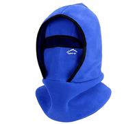 Zanisouta Berretto invernale da uomo e donna, antivento, passamontagna invernale con collare integrato, attività all'aperto, ciclismo, sci, scaldacollo traspirante, O blu., Taglia unica