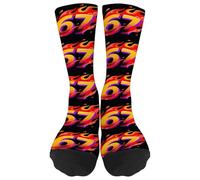 Zanisouta Calzini natalizi da uomo con stampa a 67 calzini morbidi per la casa Creams Dripp Comfort, calzini da ciclismo, sport all'aria aperta, per il tempo libero, casual, fitness, sport, O giallo4