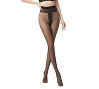Zanisouta Collant da donna trasparente collant senza cuciture leggings a vita alta opachi collant sottili elastici slim fit accessori per feste sexy calze trasparenti, O nero., Taglia unica