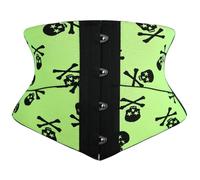 Zanisouta Corsetto da donna Rapunzel, elegante, corpetto sottile, versatile, sexy, per la pancia, elastico, traspirante, senza spalline, per Halloween, Carnevale, O verde chiaro, L