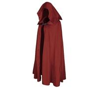 Zanisouta Darkness - Mantello rinascimentale con cappuccio, da donna, medievale, per Halloween, per hobbit, vintage, per il tempo libero, per feste a tema, clubwear, stile retrò, O rosso., Taglia