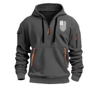 Zanisouta Felpa da uomo, calda, sportiva, a maniche lunghe, larga, con cappuccio, tinta unita, morbida, durevole, per sport all'aria aperta, per una passeggiata la sera, O grigio 2, M