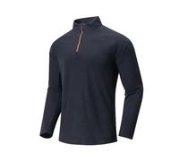 Zanisouta Maglione da uomo a nido d'ape, a mezza zip, a collo alto, caldo, a maniche lunghe, per l'inverno, slim fit, per lo sport, da lavoro, con cerniera, O nero., M