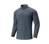 Zanisouta Maglione da uomo a nido d'ape, a mezza zip, a collo alto, caldo, a maniche lunghe, per l'inverno, slim fit, per lo sport, da lavoro, con cerniera, O grigio scuro, L