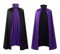 Zanisouta Mantello da donna per Halloween, con cappuccio, reversibile, con cappuccio, per bambini, colore nero, rosso, con cappuccio, tunica medievale, costume di Natale, O viola, L
