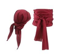 Zanisouta Set di accessori da pirata da donna, copricapo e accessori per chemioterapia, tinta unita, due pezzi, bandana, abbigliamento vintage, medievale, per cosplay, feste, Halloween