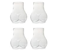 Zankie Bicchieri di Vetro A Forma di Corpo da 1/4/6 Pezzi - Bicchieri da Birra A Forma di Culo Divertenti Bicchiere da Cocktail Creativo per La Festa del Bar di Casa, 450 Ml