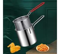 Zankie Friggitrice in Acciaio Inossidabile, Friggitrice Piccola A Risparmio D'olio in Stile Giapponese con Filtro, Friggitrice per Olio Profondo per Friggere Cosce di Pollo, Patatine Fritte
