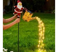 Zankie Lu-ci Natalizie Per Bollitore Solare Con Babbo Natale Lu-ci Decorative Per Prato Da Giardino - Annaffiatoio Natalizio Annaffiatoio Solare Con Luce Di Babbo Natale Con Lucine