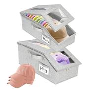 Zankie Organizzatore Di Cappelli | Organizzatore Impilabile Per | 2 Pezzi Antipolvere Per Organizzazione Armadio Scrivania Camera,Casa Dormitorio Ufficio Uomo Donna Bambino