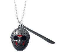 Zankie Portachiavi Film Horror Voorhees Collana Machete Appassionati di Film Regalo Anni '80 Gioielli Horror per Donne Uomini Gioielli di Halloween Regalo