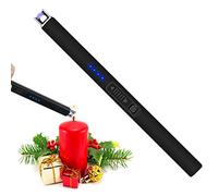 Zanmuk Accendino Elettrico Antivento Accendini - Elettrico Usb Ricaricabile Accendino Lungo Accendi Candele (Nero)