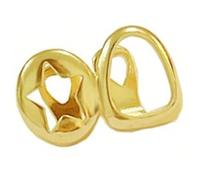 Zanna rotonda a forma di stella, gioielli per il corpo in rame, comodi da indossare, decorazione per i denti per giochi di ruolo e pianeta dorato, One Size, come descritto, come descritto