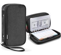 Zannaki Raccoglitore con cerniera formato A6, 6 anelli, per agenda personale, diario e budget, ricaricabile, per buste per contanti, fogli sfusi, organizer portatile, per scuola e ufficio, nero