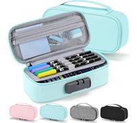 Zannaki Simpatico astuccio con serratura per ragazzi e ragazze, astuccio morbido e di grande capacità con manico, fantastico astuccio per la scuola, astuccio per matite, penne, articoli di cancelleria