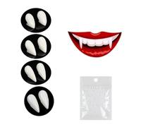 Zanne da Vampiro,4 Paia Denti da Vampiro Finte Protesi,Denti da Fangs per Feste Cosplay Halloween Fang Favori (13/15/17/19 mm)