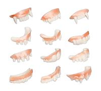 Zanne di denti da vampiro, pellet per cos-play, per cosplay, per costumi di Halloween, kit per feste horror riutilizzabili, accessorio finto e decorazione spaventosa