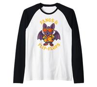 Zanne e Infradito Divertente Pipistrello Summer Design Maglia con Maniche Raglan