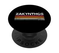 Zante Grecia Vintage Retro Travel Stripes PopSockets PopGrip Adesivo