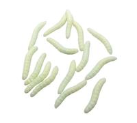 Zanthicia 100 pz/set Halloween Novità Forniture Divertente Simulato Verme Pane Verme TPR Giocattoli E Modellismo Giocattolo Della Novità Vermi Morbidi, Bianco