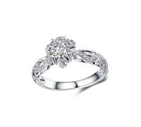 Zanthicia Anello squisito Anelli a grappolo di strass eleganti a forma di fiore Anelli impilabili antiruggine per le donne, dieci