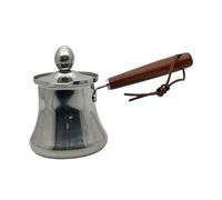 Zanthicia Caffettiera turca in acciaio Per inox con manico lungo, per preparare il caffè a casa, facile da pulire, robusta, scaldalatte, burro, scioglimento di piccole salse, ARGENTO, 250 ml