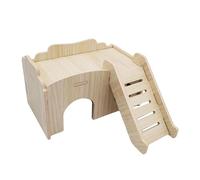 Zanthicia Casetta versatile per criceti Casetta per criceti e nascondiglio Strutture stabili che supportano il gioco attivo e il riposo Accessori per gabbie per , Colore del legno , 17x18.5x10 cm