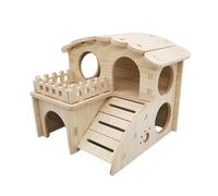Zanthicia Casetta versatile per criceti Casetta per criceti e nascondiglio Strutture stabili che supportano il gioco attivo e il riposo Accessori per gabbie per , Colore del legno , 14x13x12.5 cm