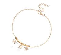 Zanthicia Cavigliere Catene per Piedi a Forma di con Perline con Strass Braccialetti alla Caviglia per Accessori di Moda universali Stile Semplice per Donna, Oro