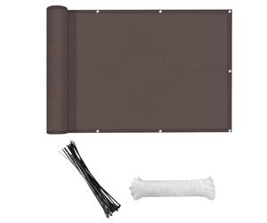 Zanthicia Copertura Traspirante per la Privacy del Balcone, Schermo per la Privacy Resistente all'Acqua per ombreggiare patii e Cortili, Copertura per Balcone, Rete per Recinzione, caffè, 3x0.9 m